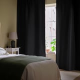 ANNAKAJSA Room darkening curtains, 1 pair, anthracite/with heading tape, 145x300 cm