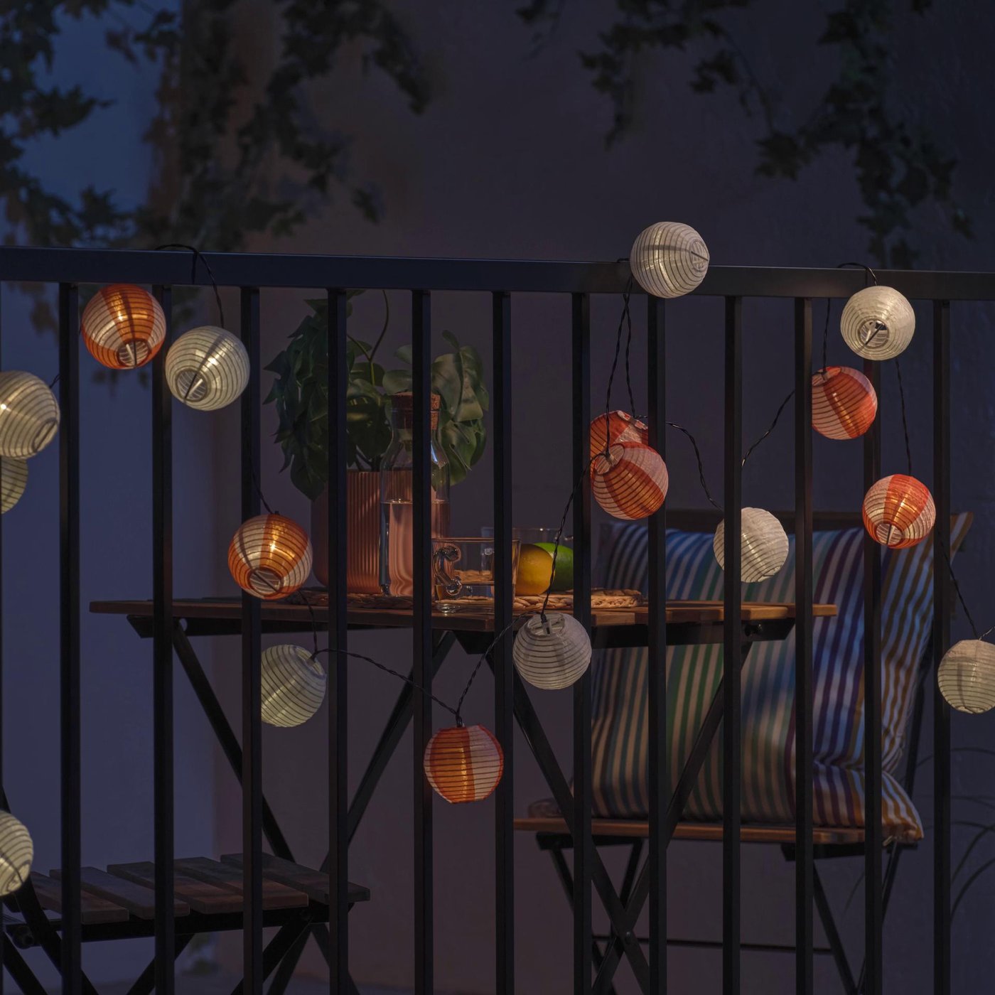 SOLVINDEN LED string light with 24 lights, battery operated globe