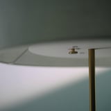 STOCKHOLM 2025 Table lamp, white textile/brass-plated, 65 cm