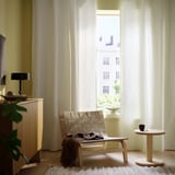 SANELA Curtains, 1 pair, off-white/with heading tape, 140x250 cm