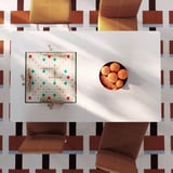 TONSTAD / TONSTAD Table et 4 chaises, blanc cassé/Brun doré Bomstad blanc cassé, 140/196x85 cm