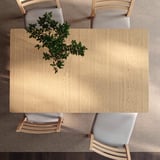 TONSTAD / TONSTAD Table and 4 chairs, oak veneer/oak effect Fridtuna light beige, 140/196x85 cm