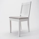 NÄSINGE / NÄSINGE Table and 4 chairs, white/white Tibbleby beige-grey, 130/190x80 cm