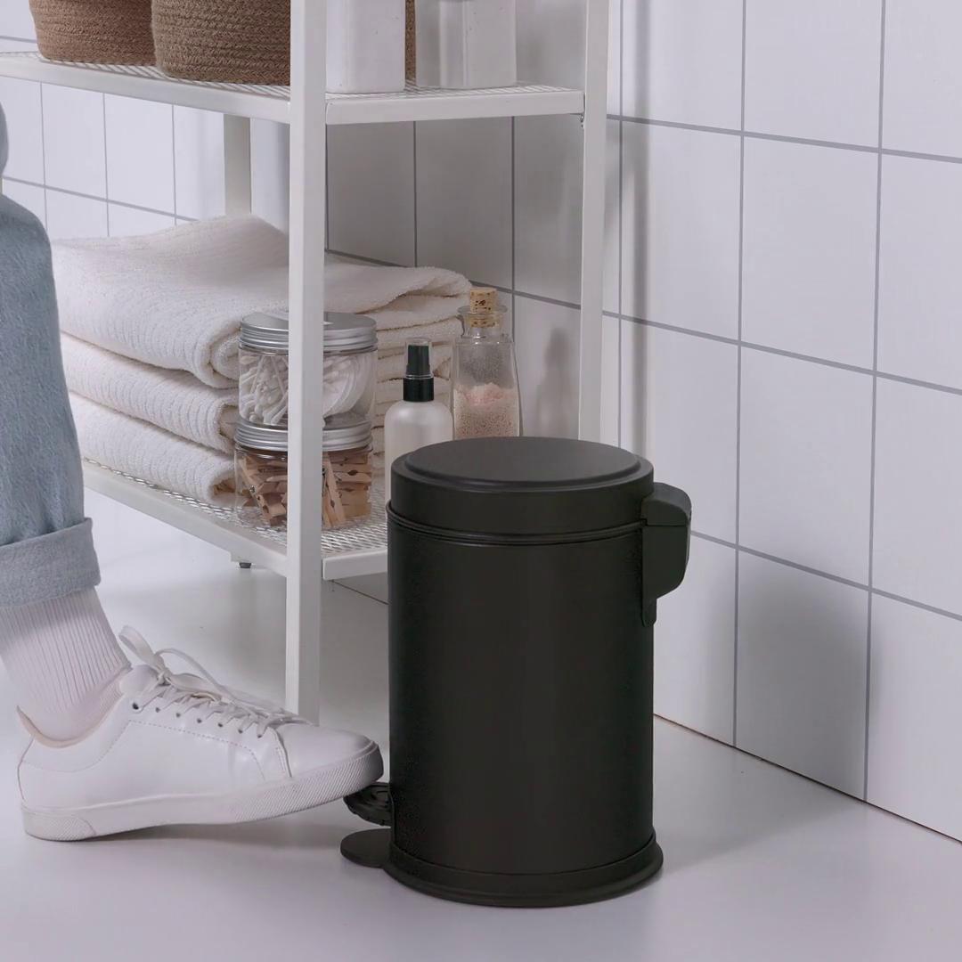 PÄRLSLINKE trash can, black, 1 gallon - IKEA