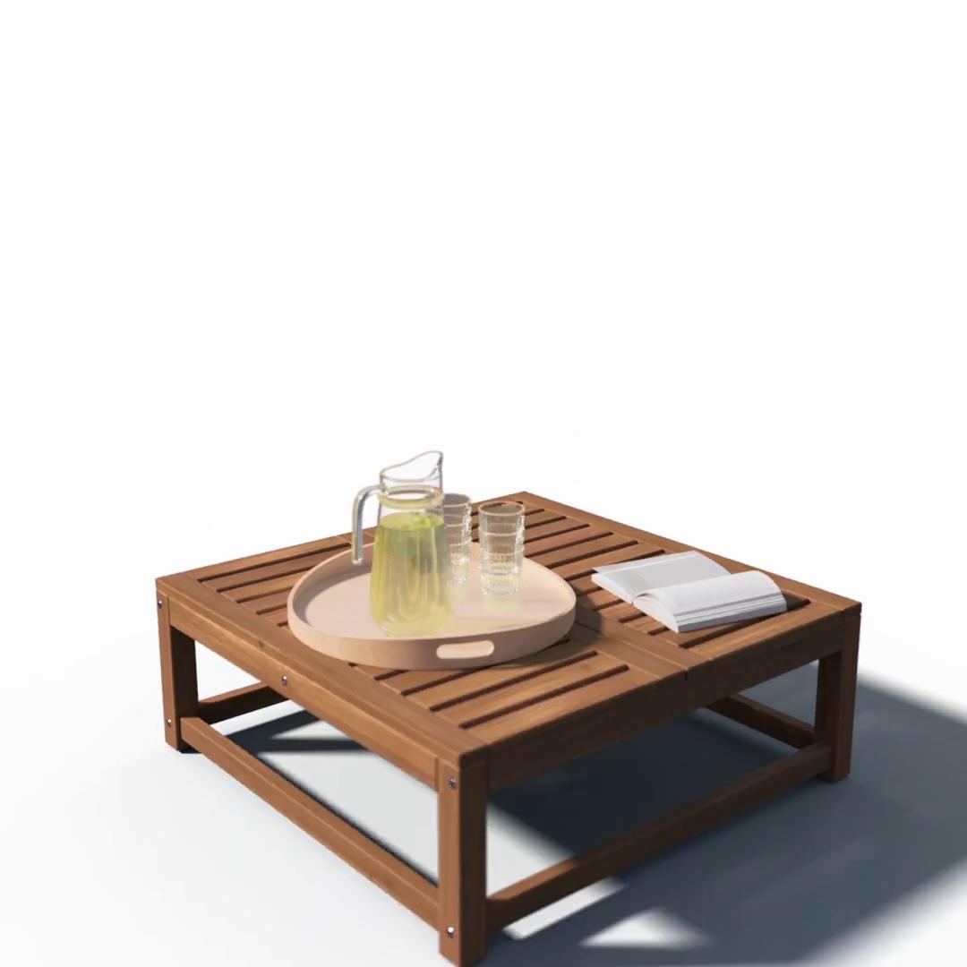 NÄMMARÖ 3-seat conversation set, outdoor/light brown stained, 955