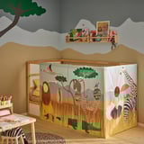 KURA Bed curtain, multicolour/animals on the savannah