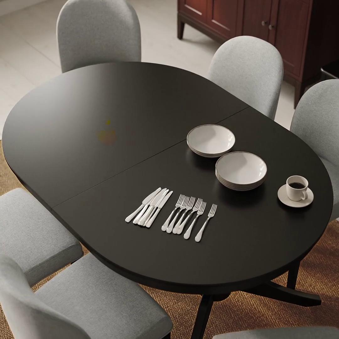 ROSENTORP extendable table, black, 63/845/8x431/4