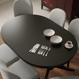 ROSENTORP Extendable table, black, 160/215x110 cm