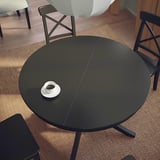 ROSENTORP Extendable table, black, 110/155 cm