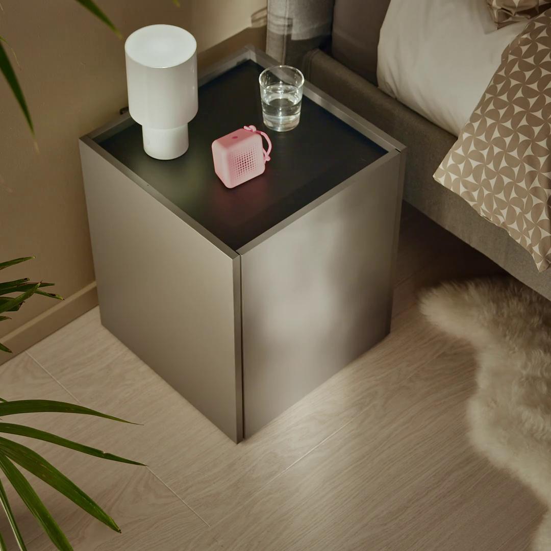 PLÖJKER nightstand, dark gray, 16x16x20