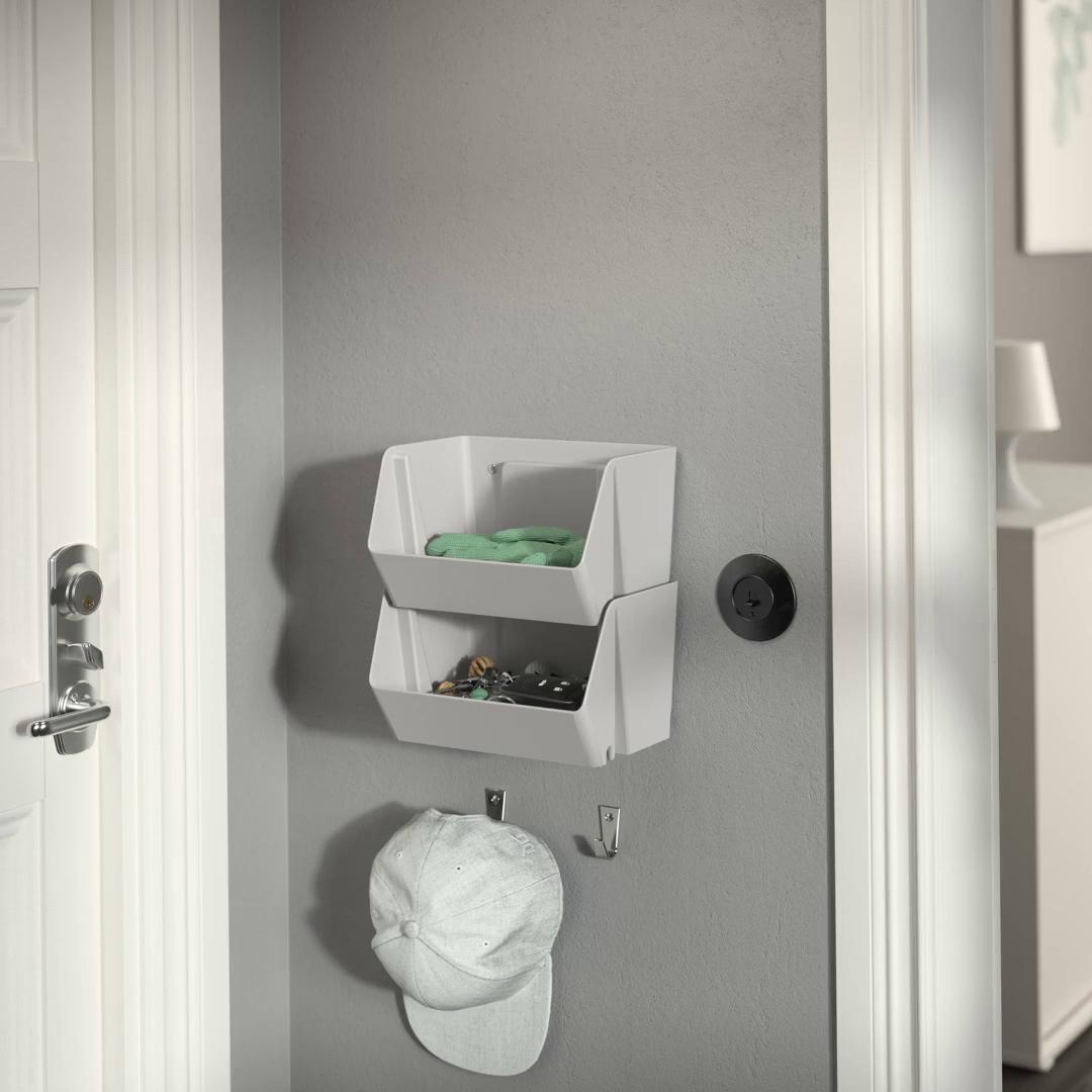 FODERTRÅG organizer for desk/wall, gray-blue, 9 ¾x7x6