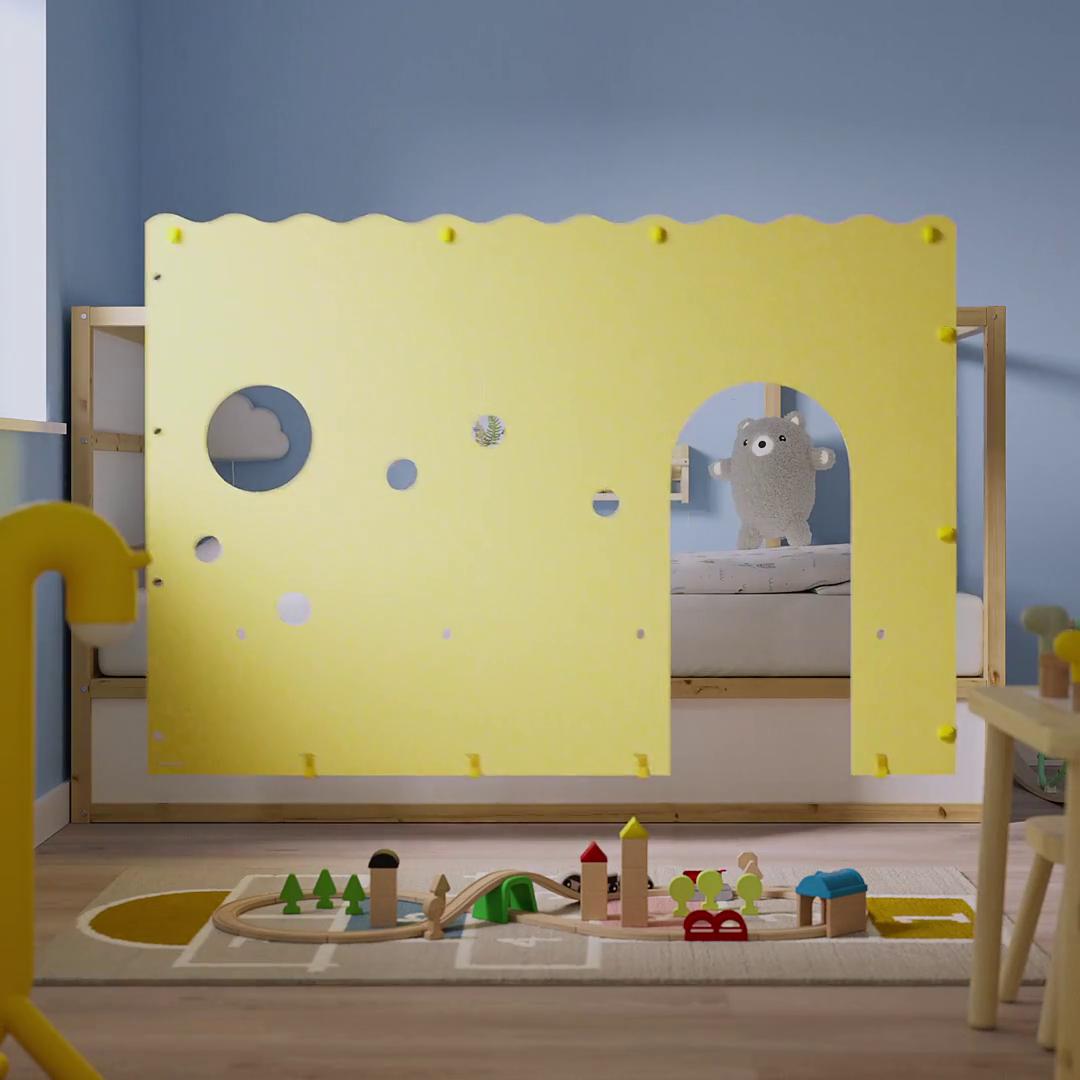 KURA キューラ ベッドアクセサリー, イエロー/グレー - IKEA KURA キューラ ベッドアクセサリー, イエロー/グレー - IKEA