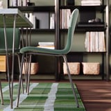 SKÅLSTA Table and 4 chairs, dark grey-green marble effect hairpin black-grey/Knäbäck grey-green tubular metal/black-grey, 140x80 cm