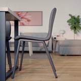 SKÅLSTA Table and 4 chairs, oak effect U-shaped black-grey/Knäbäck dark grey profiled metal/black-grey, 140x80 cm