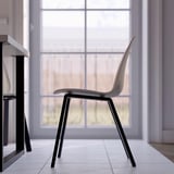 SKÅLSTA Chair, plastic beige/profiled metal/black-grey