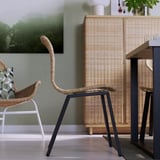 SKÅLSTA Stuhl, Rattan/profiliertes Metall/schwarzgrau