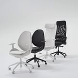 HATTEFJÄLL office chair with armrests, Gunnared dark gray/black - IKEA
