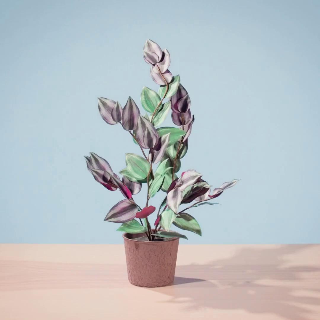 SMÅTÄRNA artificial potted plant, paper/Spiderwort, 4