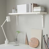 BERGSHULT / TOMTHULT رف مع حامل, أبيض, ‎80x20 سم‏