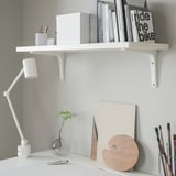BERGSHULT / TOMTHULT رف مع حامل, أبيض, ‎80x30 سم‏
