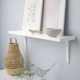 BERGSHULT / TOMTHULT رف مع حامل, أبيض, ‎80x20 سم‏