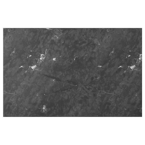 BERGSVIKEN واجهة باب/وحدة أدراج, أسود شكل المرمر, ‎60x38 سم‏