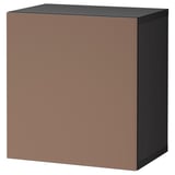 BESTÅ وحدة رف مع باب, أسود-بني/Lappviken رمادي فاتح-بني, ‎60x42x64 سم‏