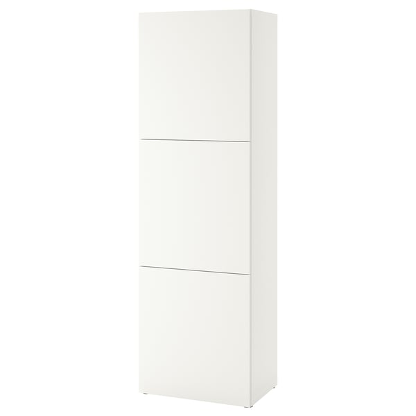 BESTÅ وحدة أرفف مع أبواب, أبيض Lappviken/أبيض, ‎60x42x193 سم‏