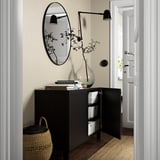 BESTÅ تشكيلة تخزين مع أبواب, أسود-بني/Hanviken/Stubbarp أسود-بني, ‎120x42x74 سم‏