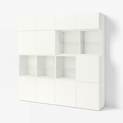 BESTÅ تشكيلة تخزين مع أبواب, أبيض/Lappviken أبيض, ‎240x42x231 سم‏