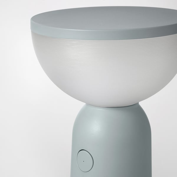 BETTORP مصباح LED محمول مع شحن لاسلكي, إضاءة قابلة للتعتيم رمادي فاتح-أزرق
