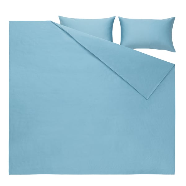 BJÖRKAL غطاء لحاف و ٢ غطاء مخدة, أزرق, 240x220/50x80 سم