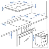 BLIXTSNABB موقد حث, IKEA 700 أسود, 78 سم