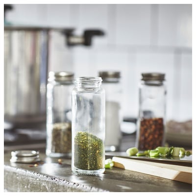 CITRONHAJ برطمان بهارات, زجاج شفاف/ستينلس ستيل, 10 سل