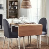 DANDERYD / DANDERYD طاولة وكرسيان, قشرة سنديان أبيض/Vissle رمادي, ‎74/134x80 سم‏