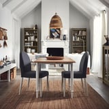 DANDERYD / DANDERYD طاولة وكرسيان, قشرة سنديان أبيض/Vissle رمادي, ‎74/134x80 سم‏