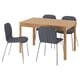 EKEDALEN / KARLPETTER طاولة و 4 كراسي, سنديان/Gunnared رمادي متوسط طلاء كروم, ‎120/180 سم‏
