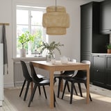 EKEDALEN / ODGER طاولة و 4 كراسي, سنديان/فحمي, ‎120/180 سم‏