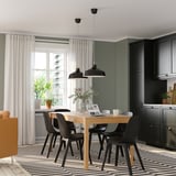 EKEDALEN / ODGER طاولة و 6 كراسي, سنديان/فحمي, ‎120/180 سم‏