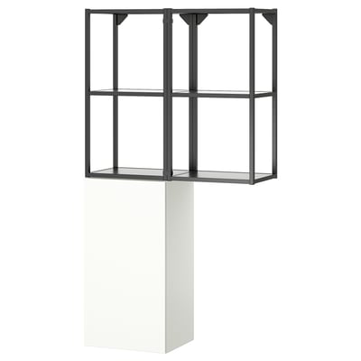 ENHET تشكيلة تخزين, فحمي/أبيض, ‎80x32x150 سم‏