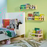 FLISAT تخزين حائطي, صنوبر مصبوغ أبيض فاتح, ‎70x9x16 سم‏