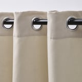 GINSTMOTT زوج ستائر, بيج/مع حلقات ستارة, ‎145x300 سم‏