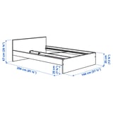 GURSKEN هيكل سرير مع لوح رأس, بيج فاتح, ‎140x200 سم‏