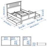 HEMNES هيكل سرير+4 صناديق تخزين, رمادي مصبوغ/Luröy, ‎160x200 سم‏