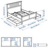 HEMNES هيكل سرير+4 صناديق تخزين, رمادي مصبوغ/Luröy, ‎180x200 سم‏