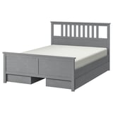HEMNES هيكل سرير+4 صناديق تخزين, رمادي مصبوغ, ‎160x200 سم‏