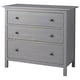 HEMNES خزانة بـ 3 أدراج, رمادي مصبوغ, ‎108x96 سم‏