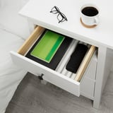 HEMNES خزانة بـ 3 أدراج, أبيض, ‎58x79 سم‏