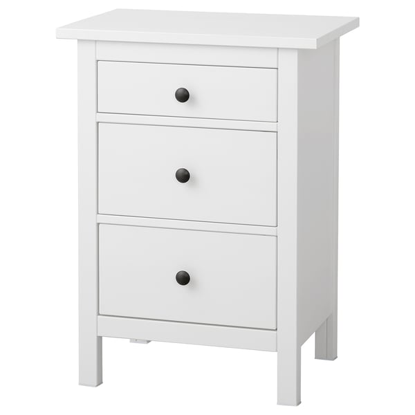 HEMNES خزانة بـ 3 أدراج, أبيض, ‎58x79 سم‏