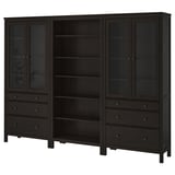 HEMNES تشكيلة تخزين مع أبواب/ أدراج, أسود-بني, ‎270x197 سم‏